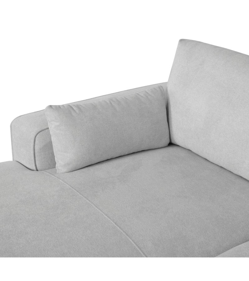 California sofa, m. venstre chaiselong og 2 armpuder - gr stof og sort metal