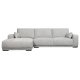 California sofa, m. venstre chaiselong og 2 armpuder - gr stof og sort metal