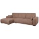 California sofa, m. venstre chaiselong og 2 armpuder - rust stof og sort metal