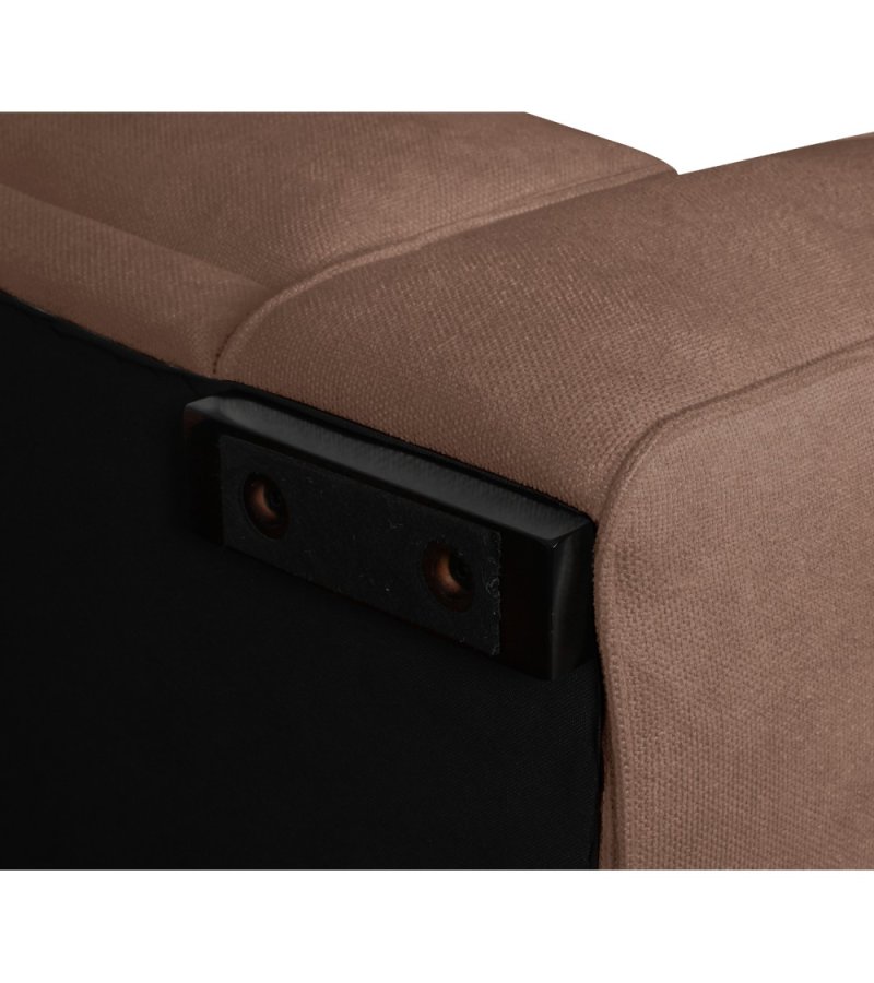 California sofa, m. venstre chaiselong og 2 armpuder - rust stof og sort metal