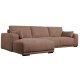 California sofa, m. venstre chaiselong og 2 armpuder - rust stof og sort metal