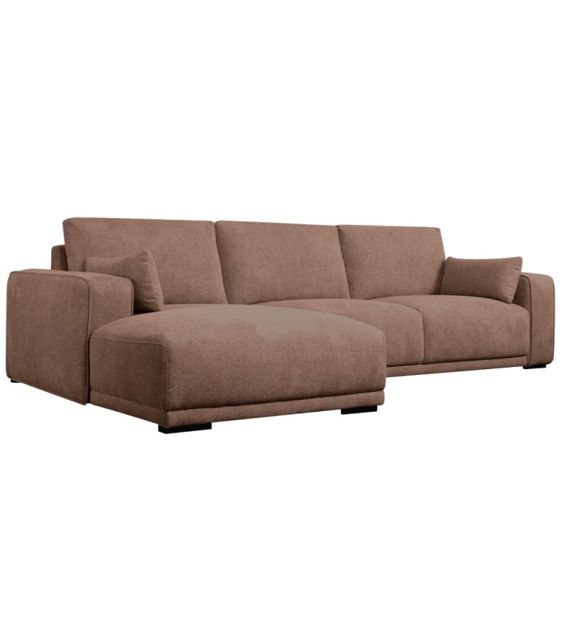 California sofa, m. venstre chaiselong og 2 armpuder - rust stof og sort metal