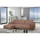 California sofa, m. venstre chaiselong og 2 armpuder - rust stof og sort metal