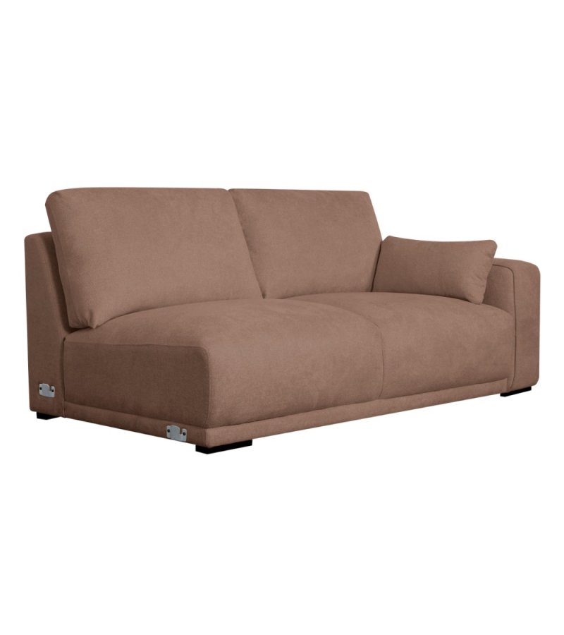 California sofa, m. venstre chaiselong og 2 armpuder - rust stof og sort metal