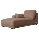 California sofa, m. venstre chaiselong og 2 armpuder - rust stof og sort metal