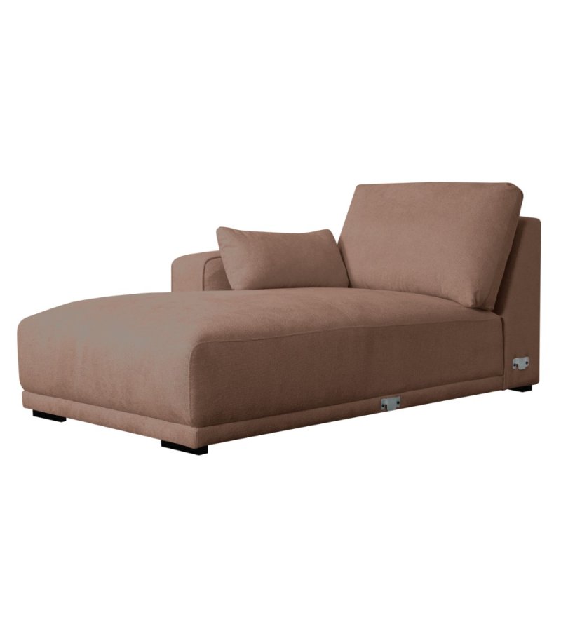 California sofa, m. venstre chaiselong og 2 armpuder - rust stof og sort metal