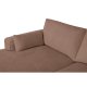 California sofa, m. venstre chaiselong og 2 armpuder - rust stof og sort metal