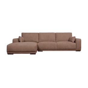 California sofa, m. venstre chaiselong og 2 armpuder - rust stof og sort metal