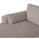 California sofa, m. venstre chaiselong og 2 armpuder - brun stof og sort metal