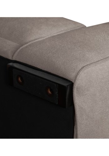 California sofa, m. venstre chaiselong og 2 armpuder - brun stof og sort metal