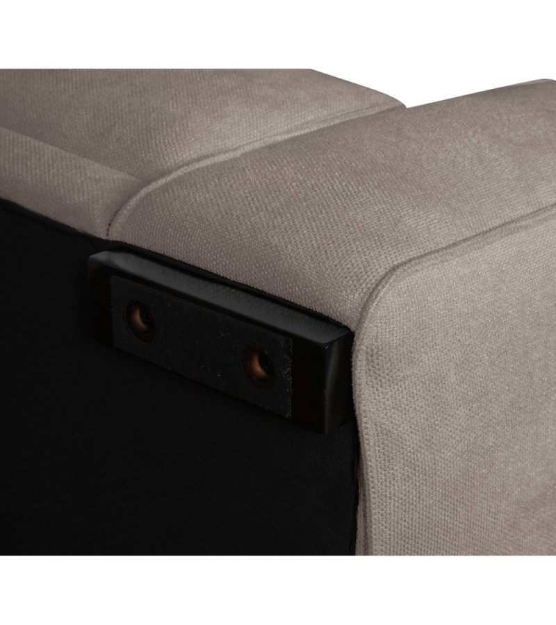 California sofa, m. venstre chaiselong og 2 armpuder - brun stof og sort metal