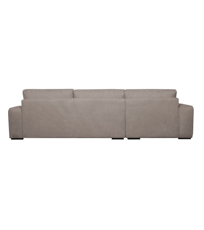 California sofa, m. venstre chaiselong og 2 armpuder - brun stof og sort metal