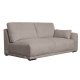 California sofa, m. venstre chaiselong og 2 armpuder - brun stof og sort metal