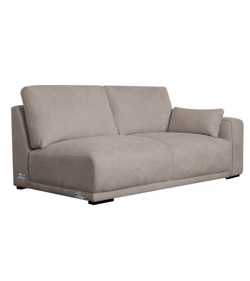 California sofa, m. venstre chaiselong og 2 armpuder - brun stof og sort metal