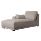 California sofa, m. venstre chaiselong og 2 armpuder - brun stof og sort metal