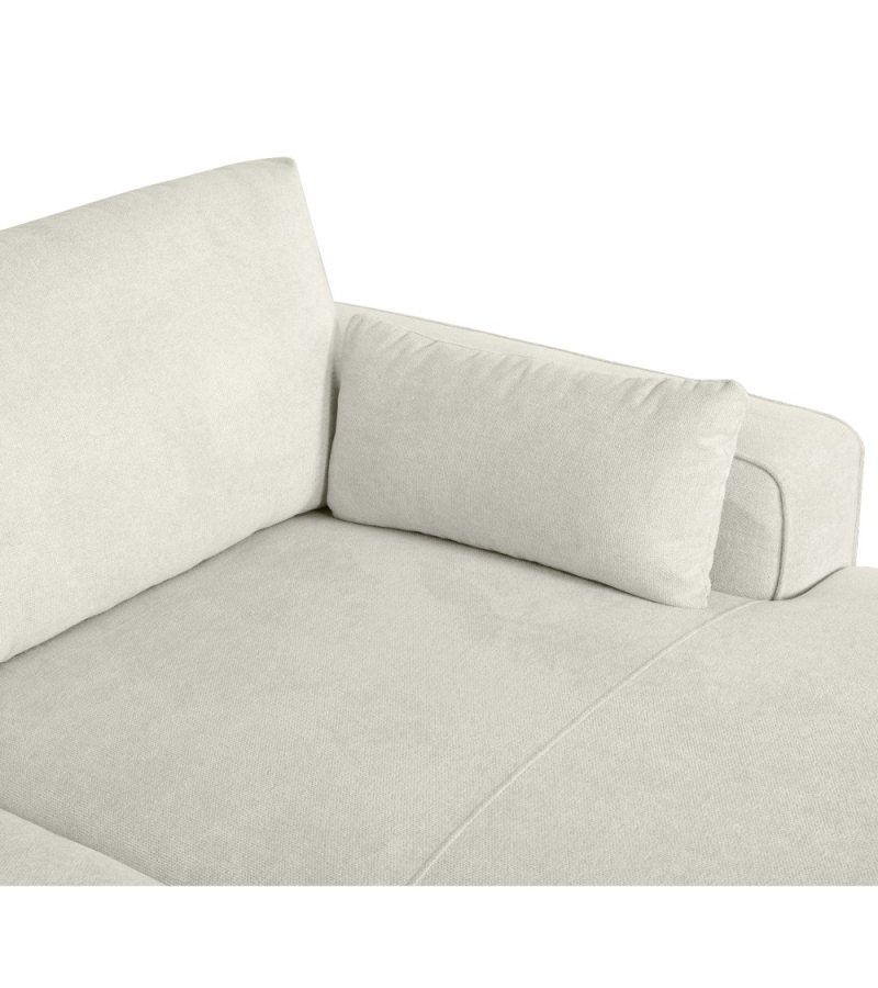 California sofa, m. hjre chaiselong og 2 armpuder - sand stof og sort metal