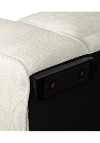 California sofa, m. hjre chaiselong og 2 armpuder - sand stof og sort metal