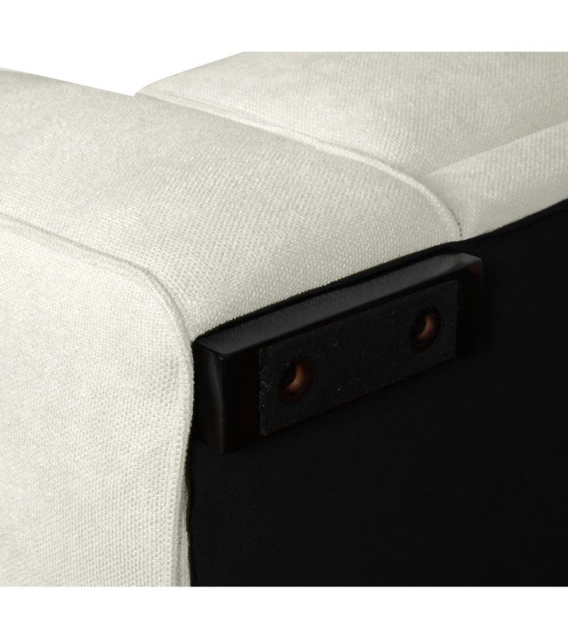 California sofa, m. hjre chaiselong og 2 armpuder - sand stof og sort metal