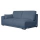 California sofa, m. hjre chaiselong og 2 armpuder - bl stof og sort metal