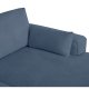 California sofa, m. hjre chaiselong og 2 armpuder - bl stof og sort metal