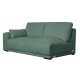 California sofa, m. hjre chaiselong og 2 armpuder - grn stof og sort metal
