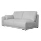 California sofa, m. hjre chaiselong og 2 armpuder - gr stof og sort metal
