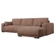 California sofa, m. hjre chaiselong og 2 armpuder - rust stof og sort metal