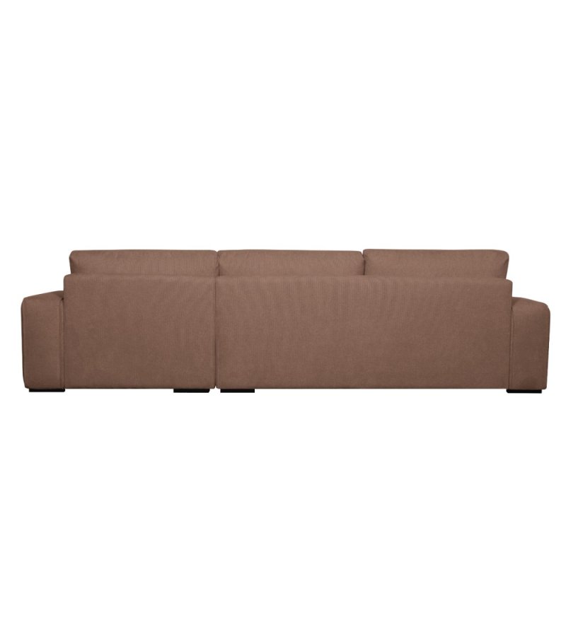 California sofa, m. hjre chaiselong og 2 armpuder - rust stof og sort metal