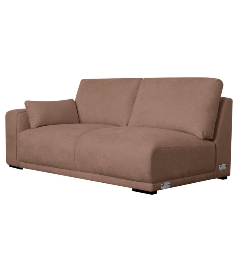 California sofa, m. hjre chaiselong og 2 armpuder - rust stof og sort metal