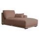 California sofa, m. hjre chaiselong og 2 armpuder - rust stof og sort metal