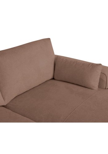 California sofa, m. hjre chaiselong og 2 armpuder - rust stof og sort metal