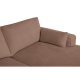 California sofa, m. hjre chaiselong og 2 armpuder - rust stof og sort metal