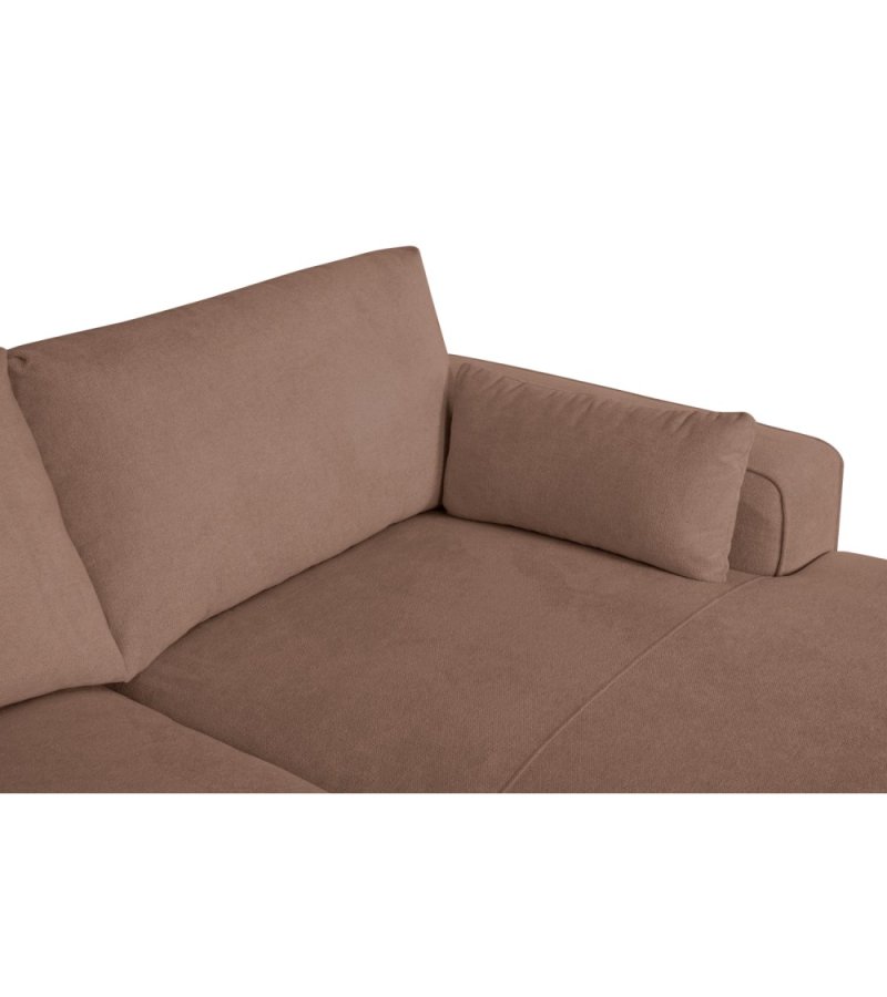 California sofa, m. hjre chaiselong og 2 armpuder - rust stof og sort metal