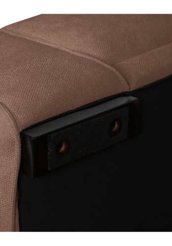 California sofa, m. hjre chaiselong og 2 armpuder - rust stof og sort metal