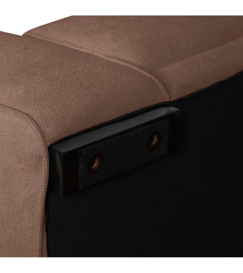 California sofa, m. hjre chaiselong og 2 armpuder - rust stof og sort metal