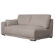 California sofa, m. hjre chaiselong og 2 armpuder - brun stof og sort metal