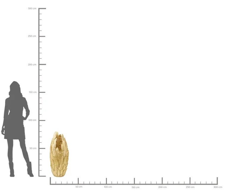 KARE DESIGN Feathers vase - guld polyresin (H:80cm)