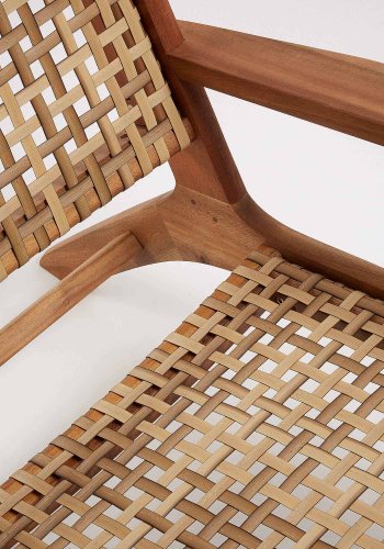 KAVE HOME Grignoon lnestol, m. armln - natur polyrattan og akacietr