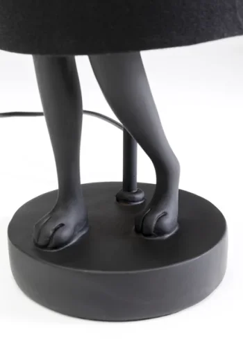 KARE DESIGN Animal Rabbit bordlampe - sort linnedhr og mat sort polyresin/stl (H:50cm)