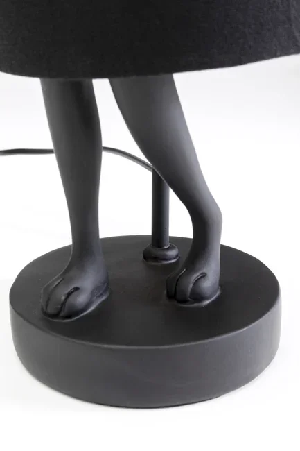 KARE DESIGN Animal Rabbit bordlampe - sort linnedhr og mat sort polyresin/stl (H:50cm)