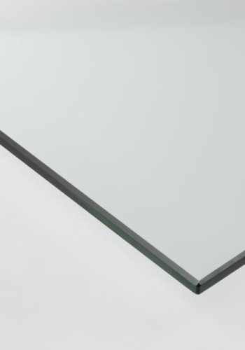 ACT NORDIC Randolf sofabord, m. 2 hylder - klar glas, natur vild eg melamin, mat sort stl (80x80)