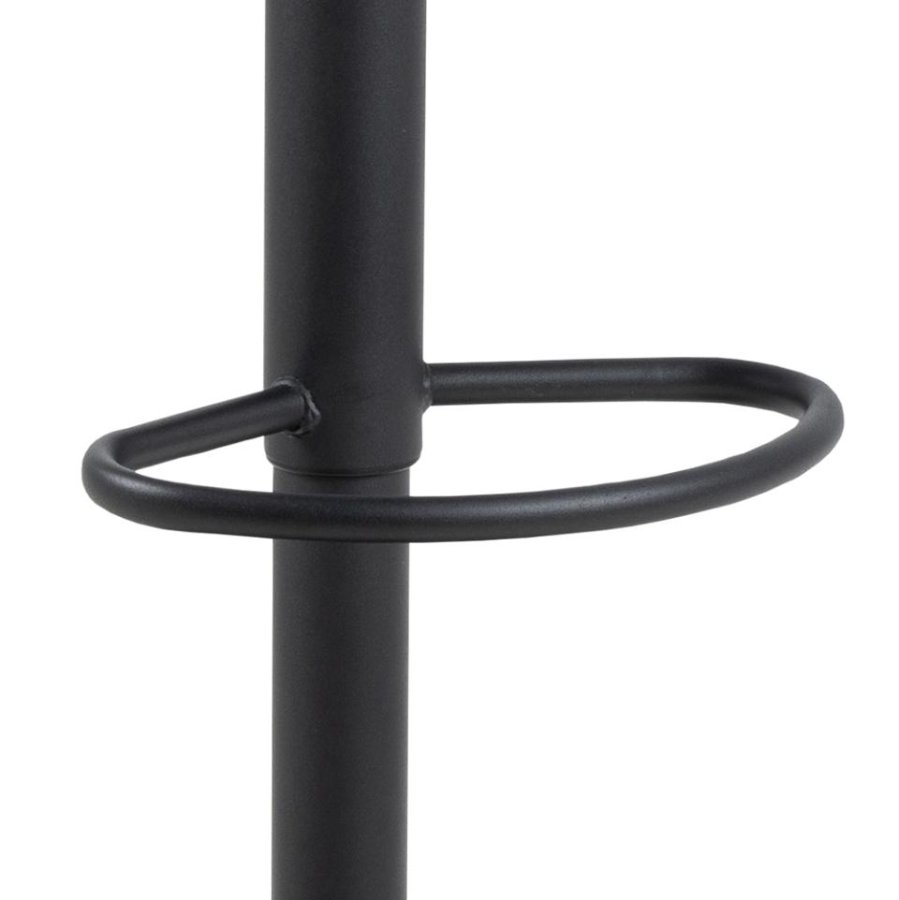 ACT NORDIC Flynn barstol, m. rygln, drejefunktion, gaspatron, og fodsttte - gr stof og sort stl