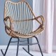 BLOOMINGVILLE Reine gyngestol, m. armln - natur rattan og sort metal
