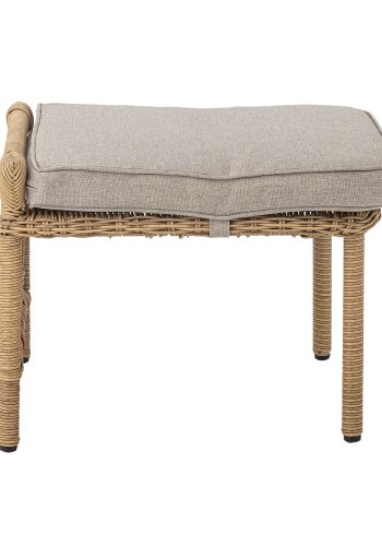 BLOOMINGVILLE Belluce udendrs loungestol, m. taburet, armln og hynder - natur polyrattan