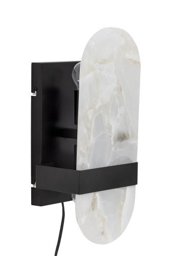 BLOOMINGVILLE Taco vglampe - alabast med marmor look og sort jern