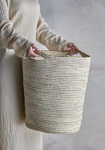 BLOOMINGVILLE Selena Kurv, Hvid, Jute