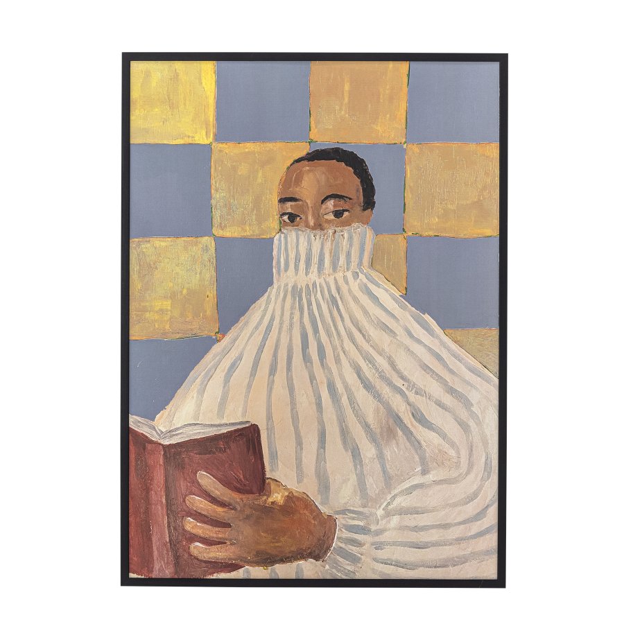 BLOOMINGVILLE Filicia Illustration med ramme, Sort, Fyr