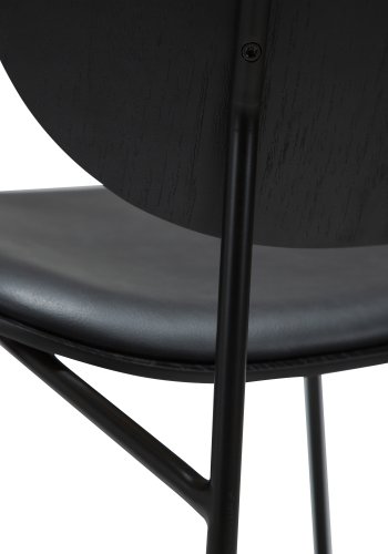 DANFORM Clementina spisebordsstol - Ravn sort kunstlder/sortbejdset askefinér/sort stl