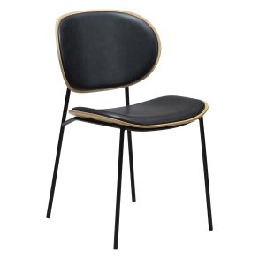 DANFORM Clementina spisebordsstol - Ravn sort kunstlder/hvidkalket egefinér/sort stl