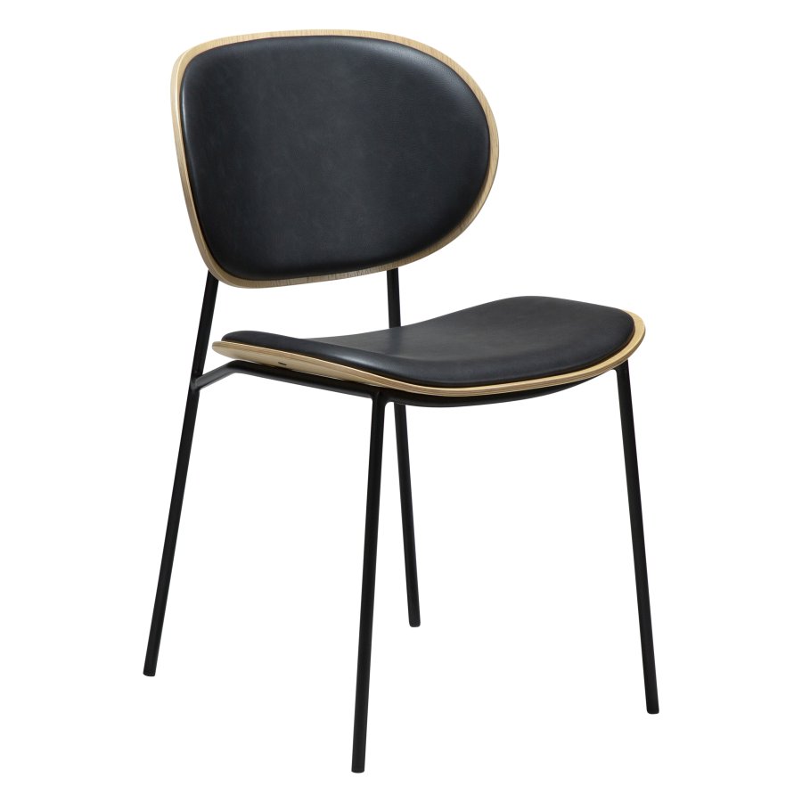 DANFORM Clementina spisebordsstol - Ravn sort kunstlder/hvidkalket egefinér/sort stl